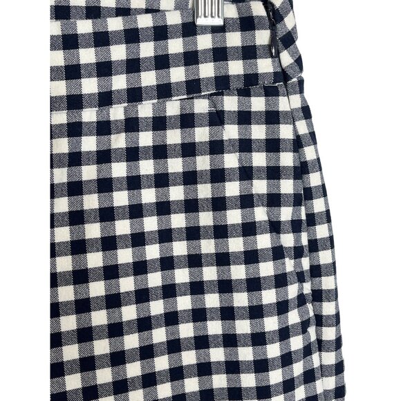 J Crew Women’s High Rise Straight Pants Size 4 Navy Blue White Plaid Gingham - Picture 5 of 12